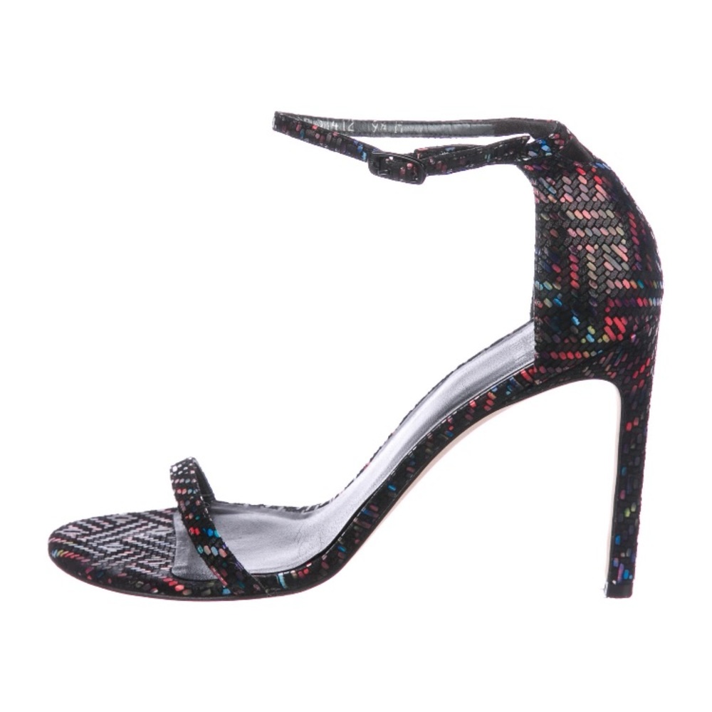 Black multicolor Stuart Weitzman nudist sandal